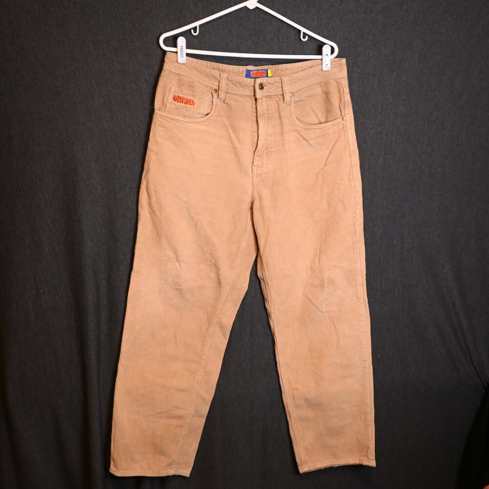 Empyre Men's 32 (33x28 actual) Tan Corduroy Skate Pants Y2K Relaxed Streetwear